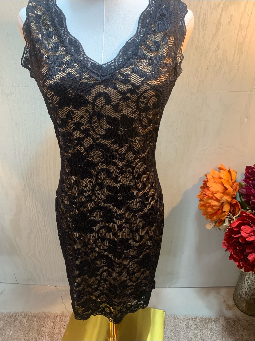 Liberty Love Black and Tan Lace Trim Camisole